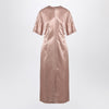 LouLou De Saison Long antique pink dress in linen and silk
