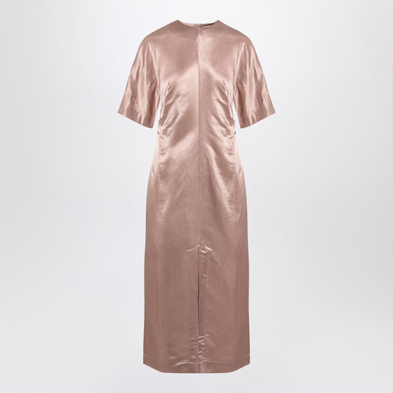 LouLou De Saison Long antique pink dress in linen and silk