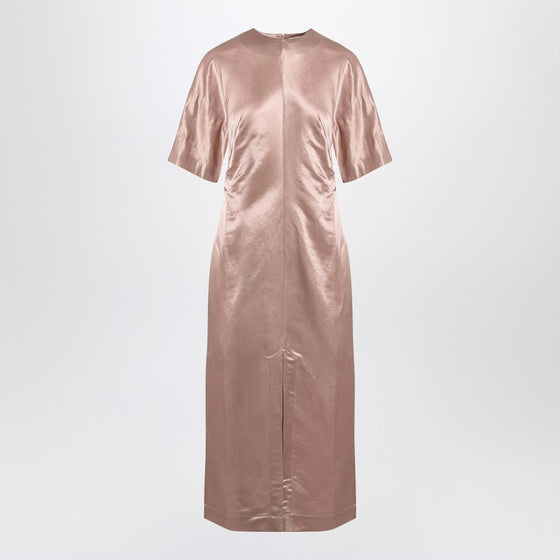 Loulou Studio Long antique pink dress in linen and silk
