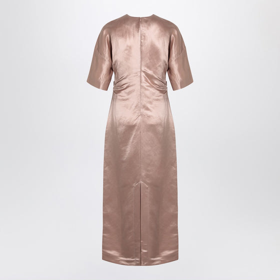 LouLou De Saison Long antique pink dress in linen and silk