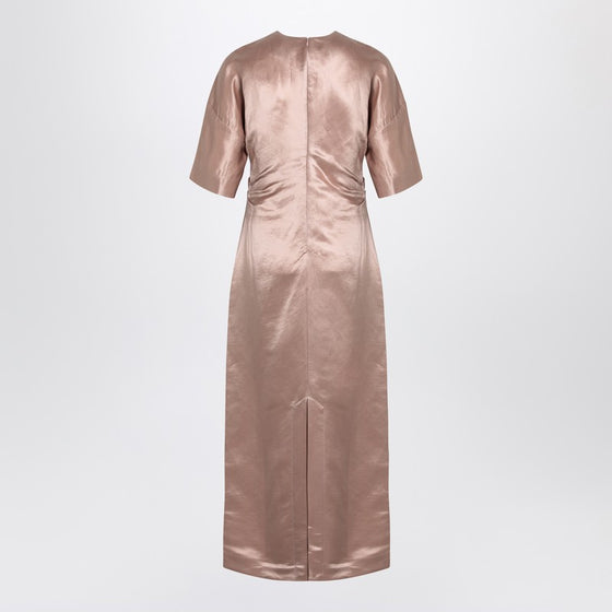 Loulou Studio Long antique pink dress in linen and silk