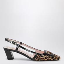  ROGER VIVIER Belle Vivier leopard print pony skin slingback