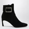 ROGER VIVIER Black Trompette suede ankle boot