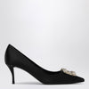 ROGER VIVIER Black Satin Efflorescence Décolletés