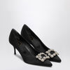 ROGER VIVIER Black Satin Efflorescence Décolletés