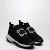ROGER VIVIER Black Viv Run strass buckle sneakers