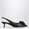ROGER VIVIER Rose Vivier Slingback Pumps in Black Leather