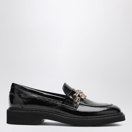 ROGER VIVIER Black patent leather Viv'' Rangers loafer