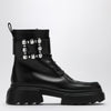 ROGER VIVIER Black leather lace-up boot