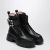 ROGER VIVIER Black leather lace-up boot