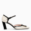 ROGER VIVIER Cream/black patent leather mary-jane