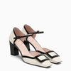 ROGER VIVIER Cream/black patent leather mary-jane