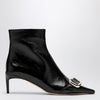 ROGER VIVIER Black Viv Canard leather ankle boots