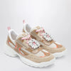 ROGER VIVIER Viv’ on the Run beige/white leather and fabric sneaker
