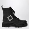 ROGER VIVIER Viv' Rangers Truck black leather ankle boots