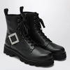 ROGER VIVIER Viv' Rangers Truck black leather ankle boots