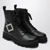 ROGER VIVIER Viv'' Rangers Truck black leather ankle boots