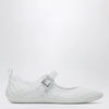 ROGER VIVIER Viv Low Ballerina Flats with Fabric Strap in White