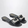 ROGER VIVIER Square buckle leather slides