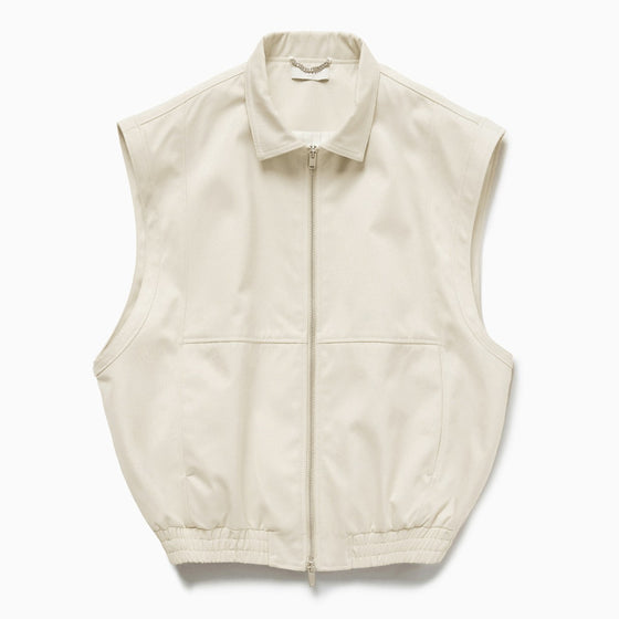 1989 STUDIO Light cream gabardine zip up vest