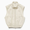 1989 STUDIO Light cream gabardine zip up vest