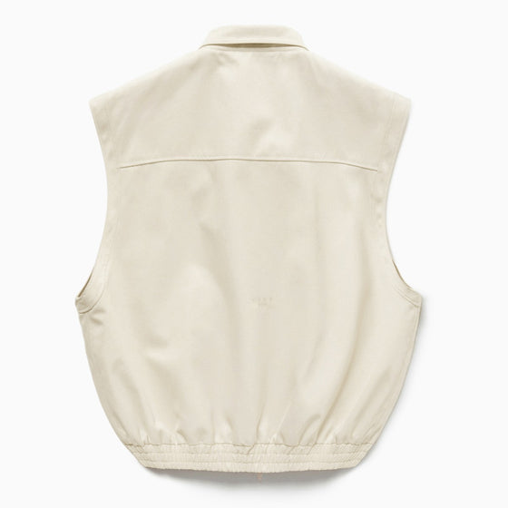 1989 STUDIO Light cream gabardine zip up vest