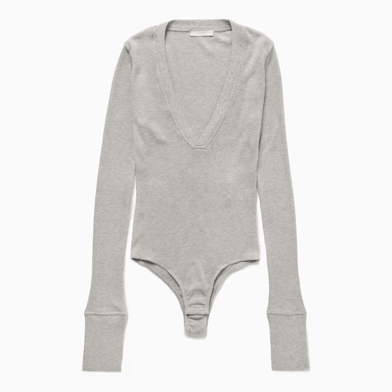 1989 STUDIO Light grey Waffle body V-neck