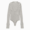 1989 STUDIO Light grey Waffle body V-neck