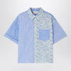 Bonpoint Elyas patchwork light blue shirt