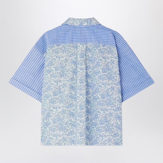 Bonpoint Elyas patchwork light blue shirt