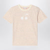 Bonpoint Thida T-shirt pink striped in cotton blend