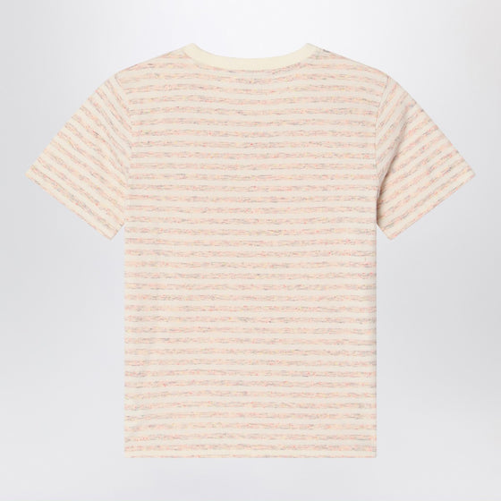 Bonpoint Thida T-shirt pink striped in cotton blend