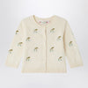 Bonpoint Cardigan Fayana ivory with embroidered cherries