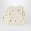 Bonpoint Cardigan Fayana ivory with embroidered cherries