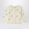 Bonpoint Cardigan Fayana ivory with embroidered cherries