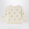 Bonpoint Cardigan Fayana ivory with embroidered cherries