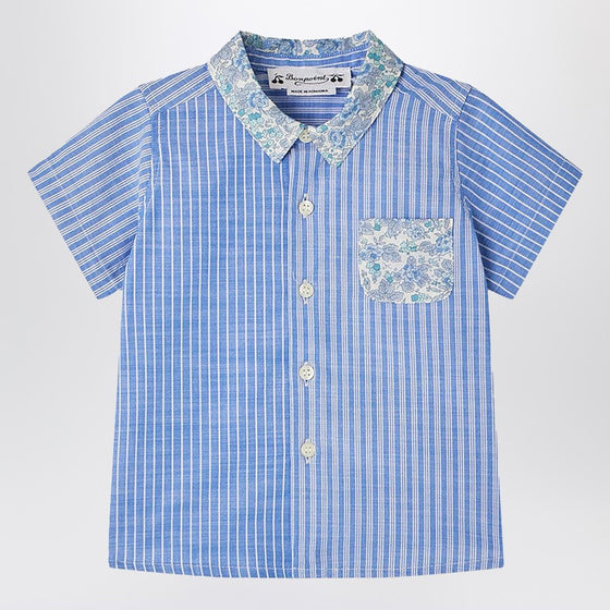 Bonpoint Fredy patchwork light blue shirt