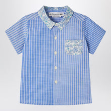  Bonpoint Fredy patchwork light blue shirt