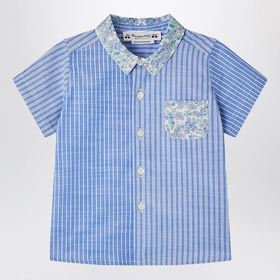 Bonpoint Fredy patchwork light blue shirt