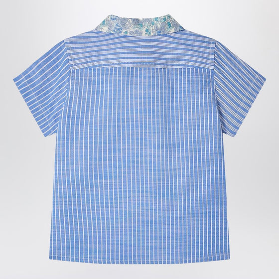 Bonpoint Fredy patchwork light blue shirt