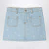 Bonpoint Tison denim skirt with jacquard cherries
