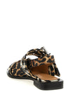 Ganni Leopard Satin Feminine Buckle Slingback