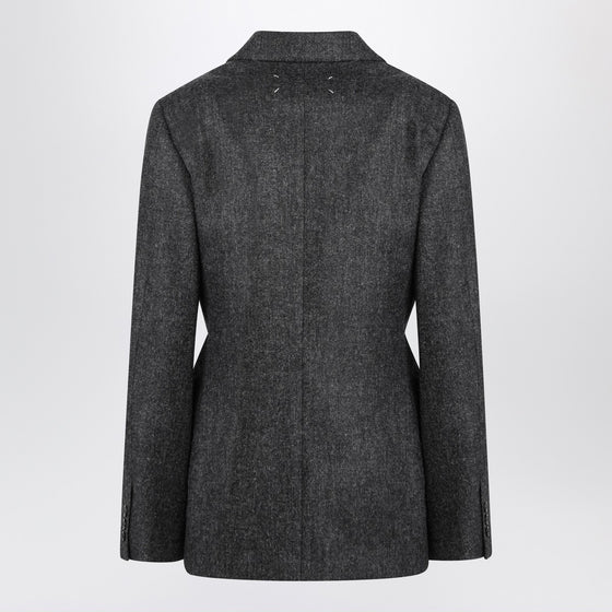 Maison Margiela Dark gray single-breasted wool blazer