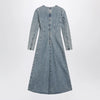 Maison Margiela Cup-shoulder denim midi dress in ice blue