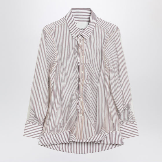 Maison Margiela Striped layered tulle shirt