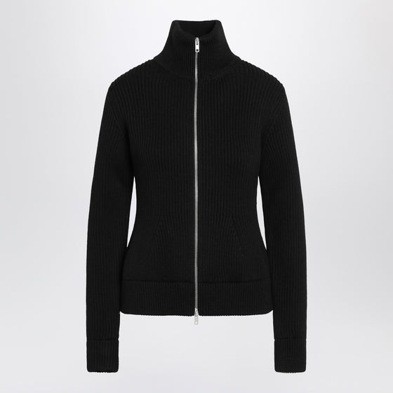 Maison Margiela Black wool zip-up cardigan
