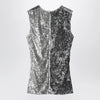 Maison Margiela Floral sequin sleeveless top in ice blue