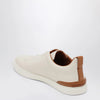 ZEGNA White leather Triple Stitch Sneakers