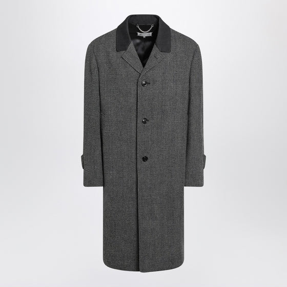 Maison Margiela Single-breasted black/white wool blend coat