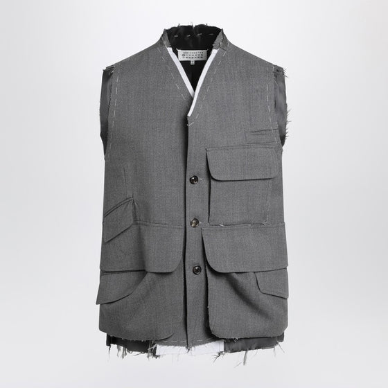 Maison Margiela Vest Work in Progress grey in wool
